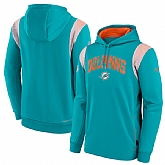 Men's Miami Dolphins Aqua Sideline Stack Performance Pullover Hoodie,baseball caps,new era cap wholesale,wholesale hats